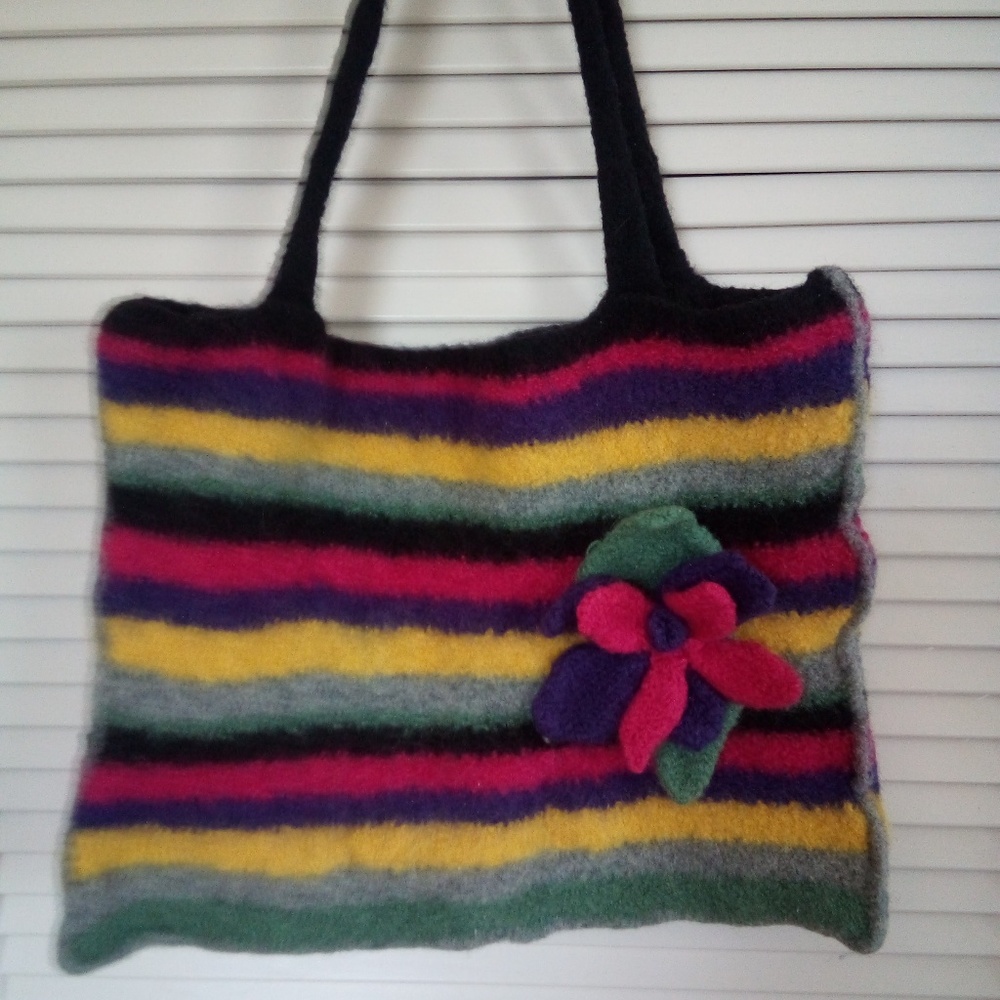 Handmade Hobo Hippie Gypsy Wool Tote Purse